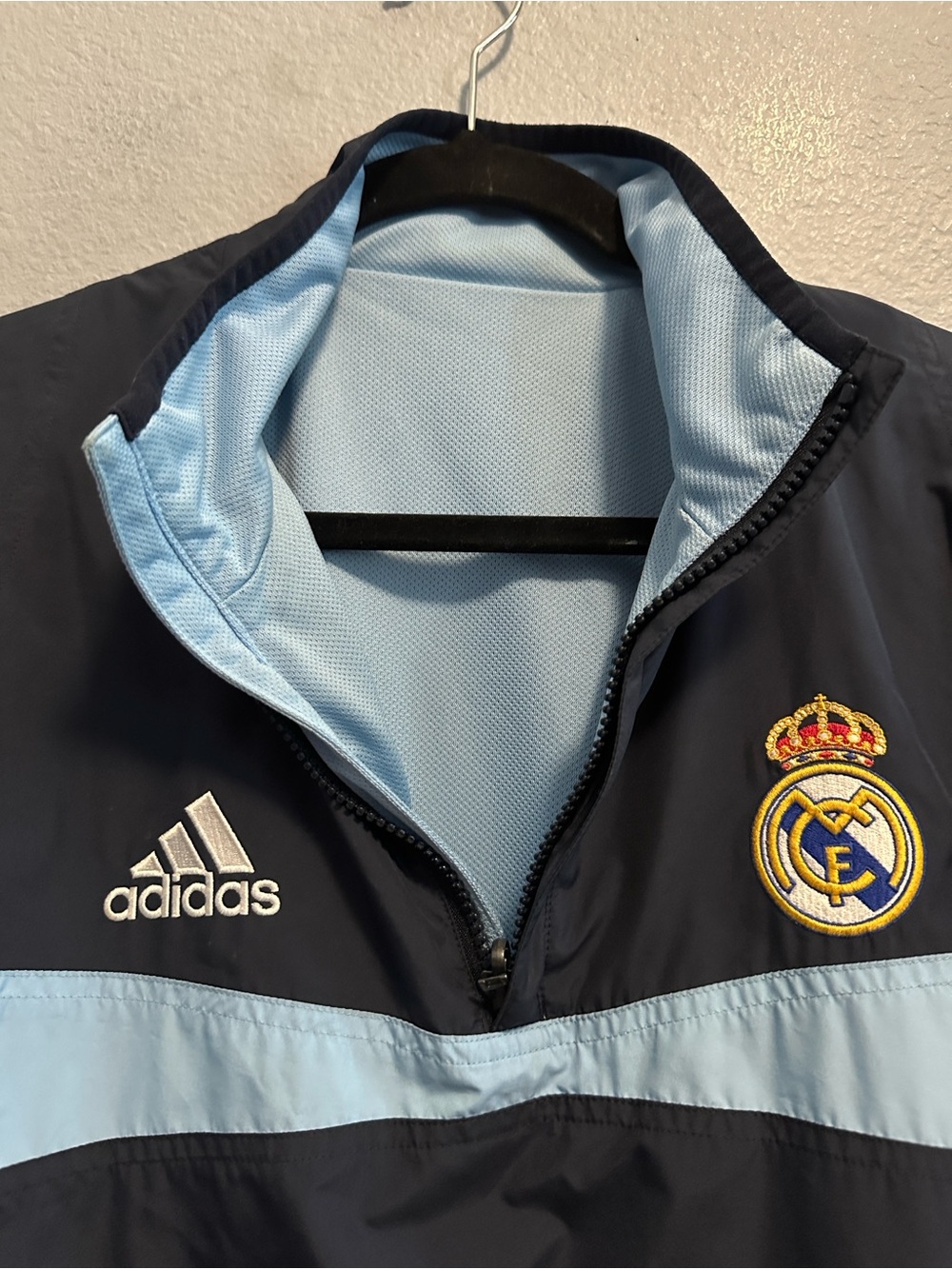 Vintage 2003-2004 adidas Real Madrid Pullover Reversible Windbreaker - Picture 9 of 11